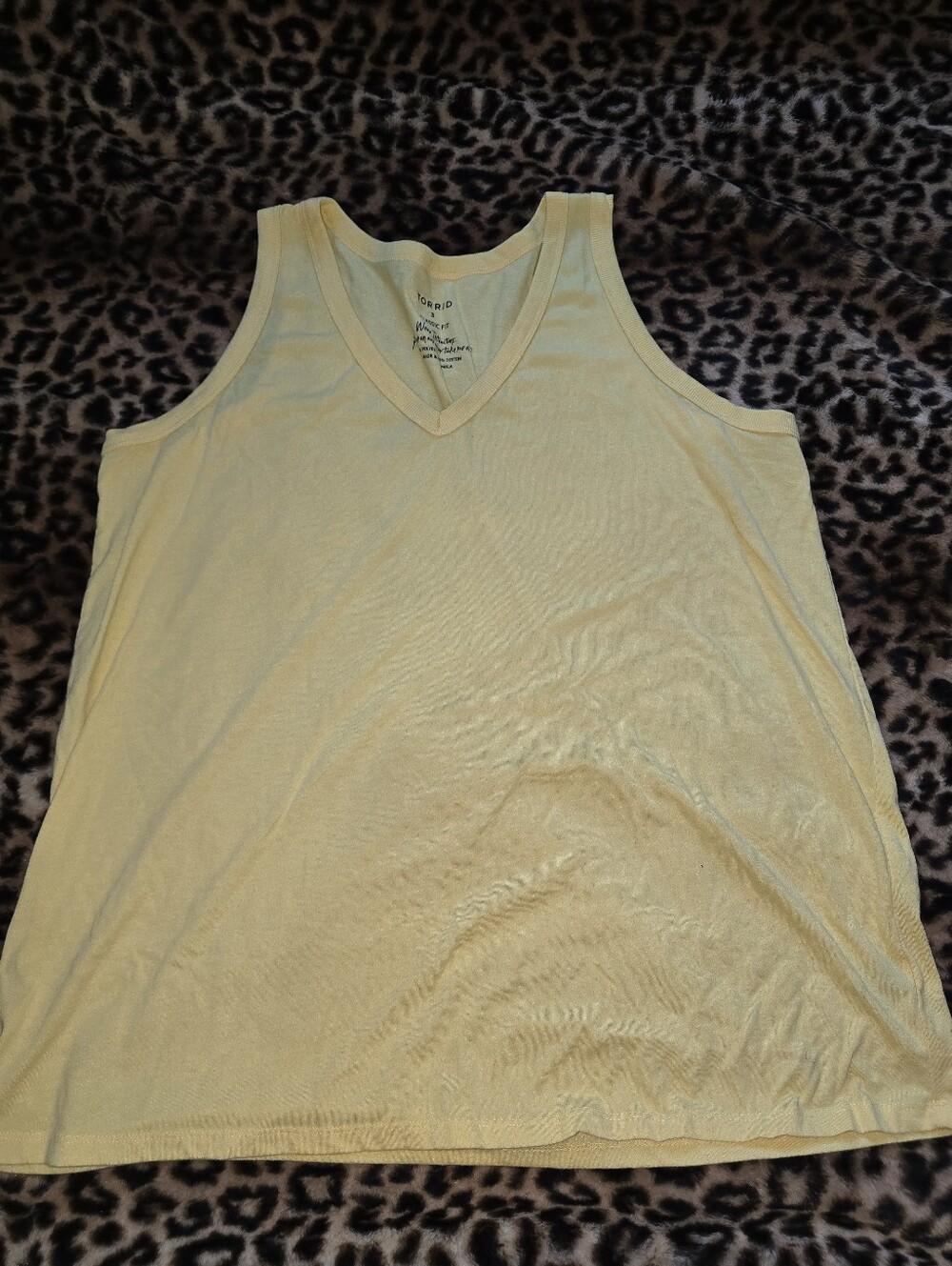 Torrid Classic Fit Yellow V Neck Tank Size 3